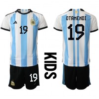 Argentina Nicolas Otamendi #19 Replica Home Minikit World Cup 2022 Short Sleeve (+ pants)